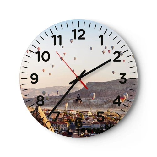 Wanduhr - Glasuhr - Wie Schiffe am Himmel - 40x40 cm