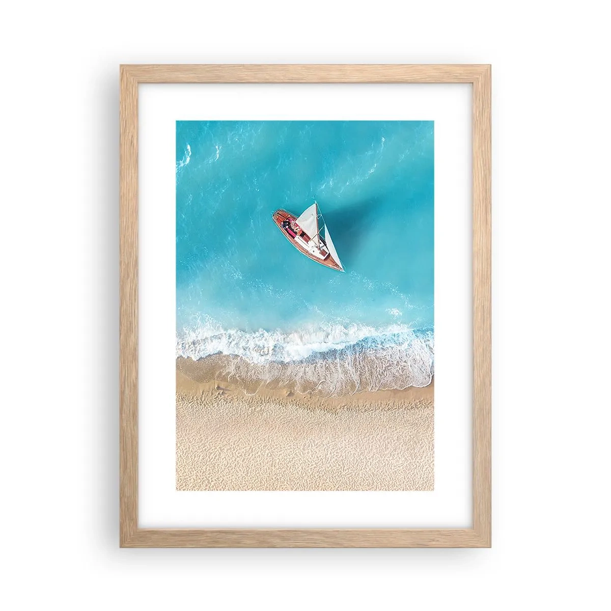 Poster in einem Rahmen aus heller Eiche - An der Grenze von Blau und Gold - 30x40 cm
