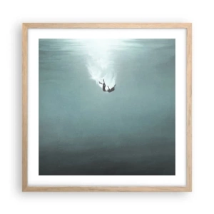 Poster in einem Rahmen aus heller Eiche - In den Armen des Ozeans - 50x50 cm