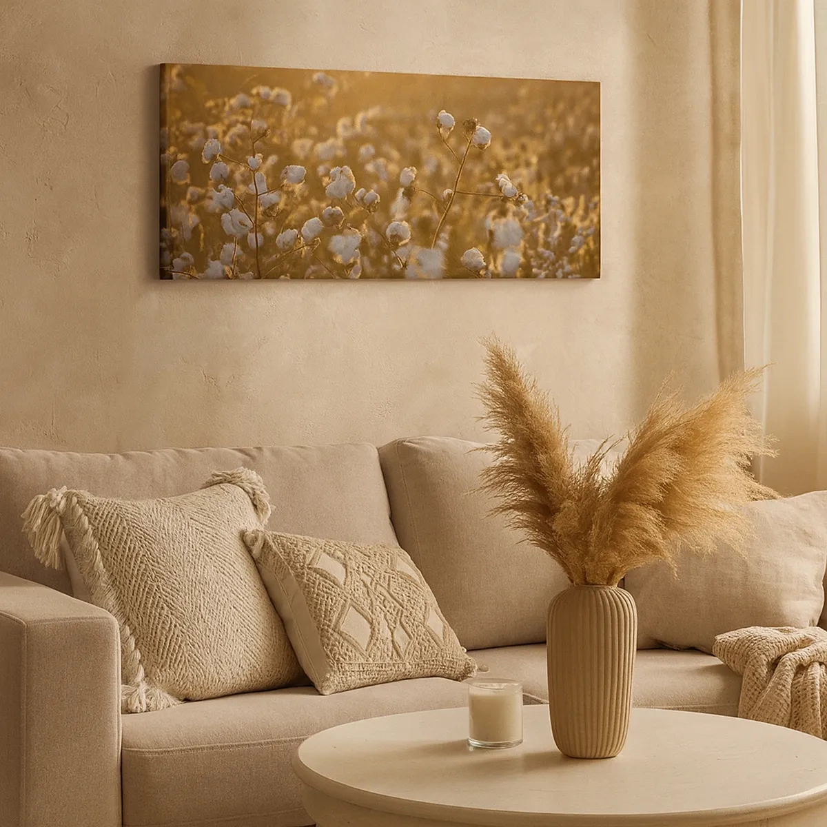 Bild auf Leinwand - Leinwandbild - Fluffiges Feld - 30x30 cm