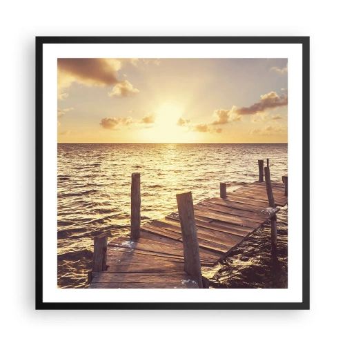 Poster in einem schwarzem Rahmen - Das goldene Land der Sanftmut - 60x60 cm