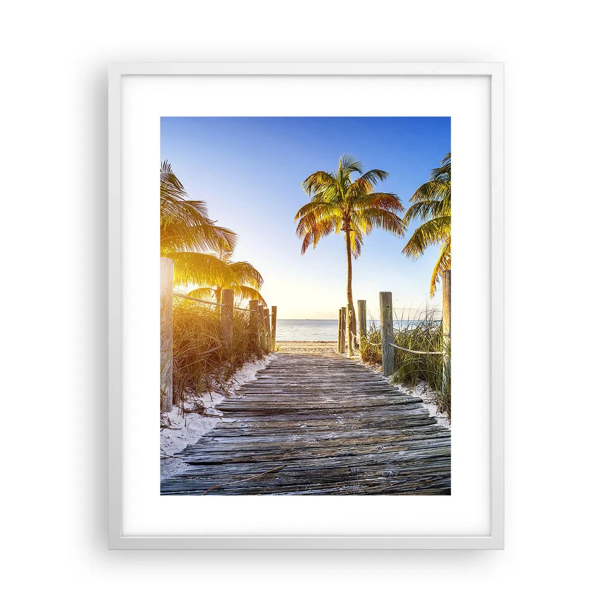 Poster in einem weißen Rahmen - Direkt ins Paradies - 40x50 cm