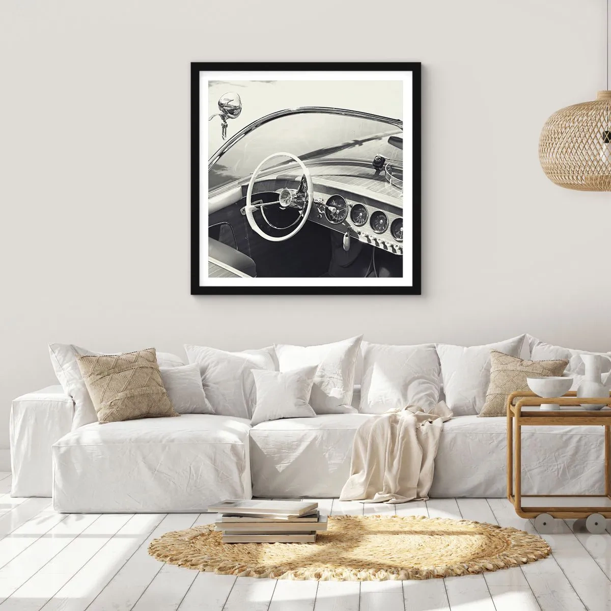 Poster in einem schwarzem Rahmen - Wetter für die Reichen - 60x60 cm