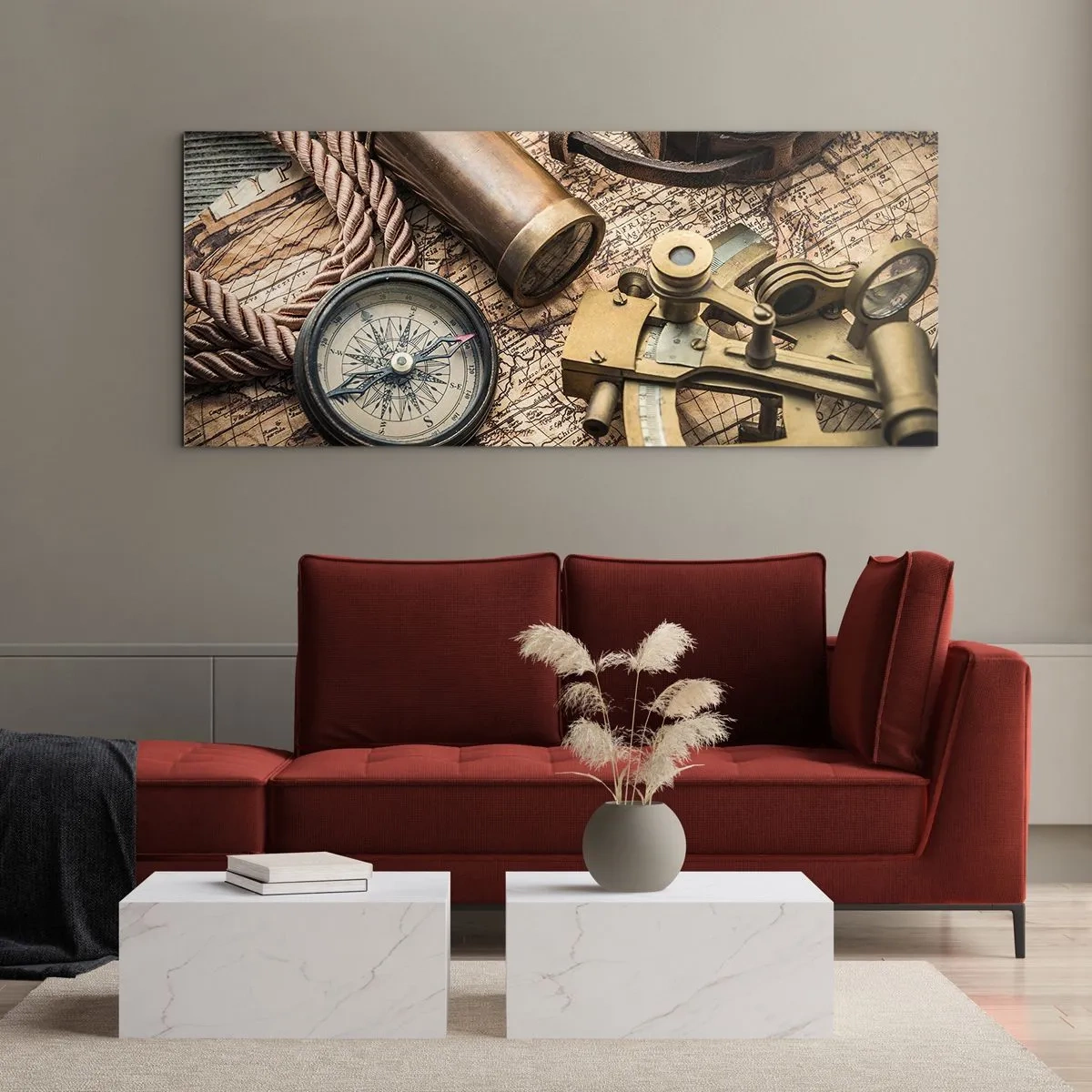 Glasbild - Bild auf glas - Setze Sie einen Kurs - 90x30 cm