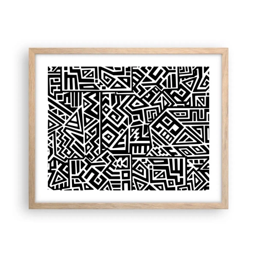 Poster in einem Rahmen aus heller Eiche - Präkolumbianische Komposition - 50x40 cm