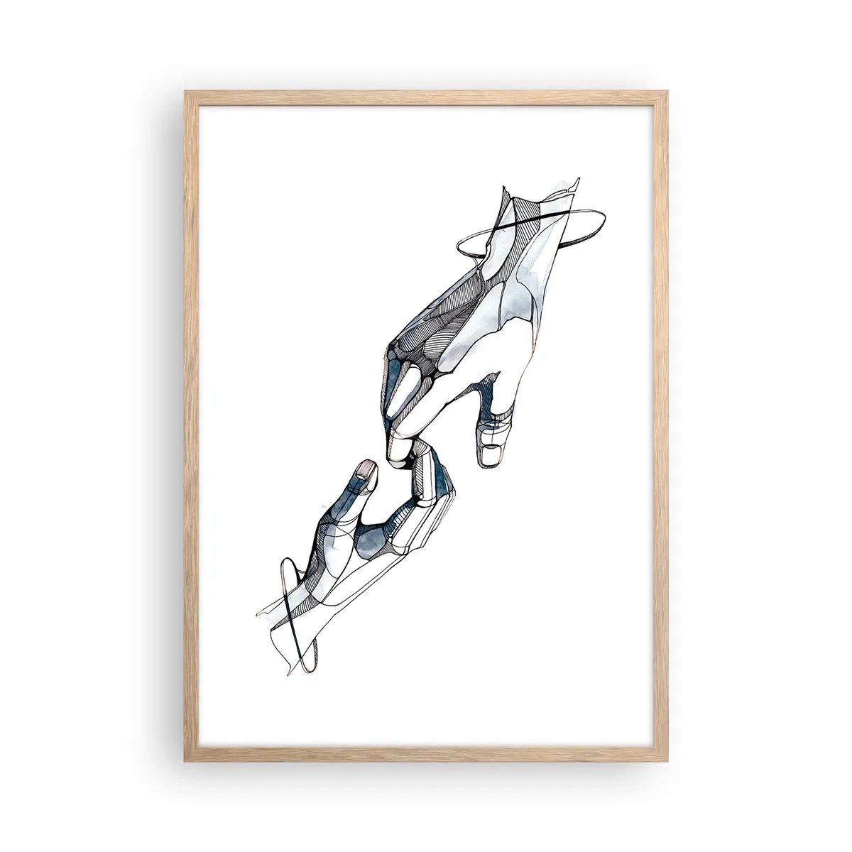 Poster in einem Rahmen aus heller Eiche - Eine gute Geste - 50x70 cm