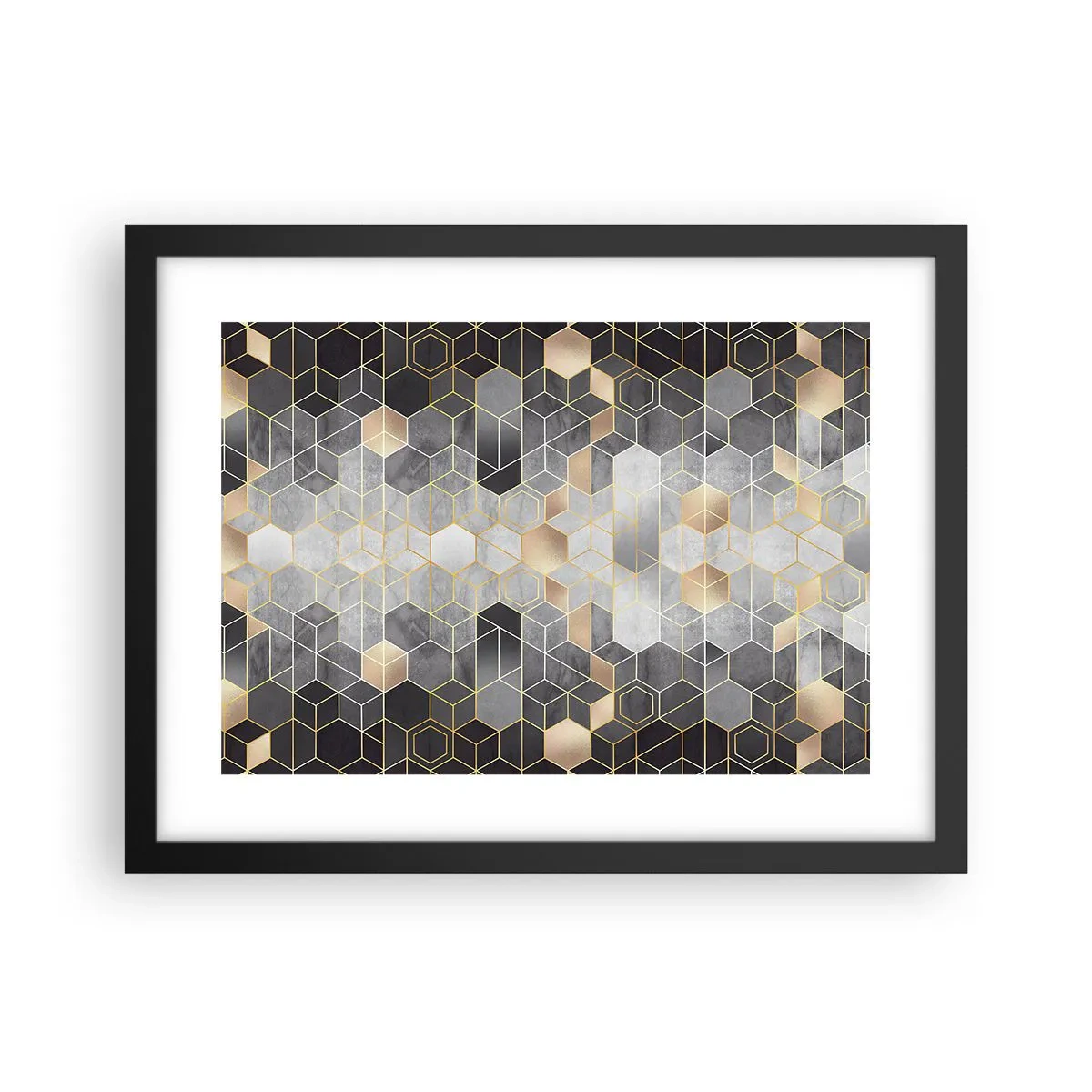 Poster in einem schwarzem Rahmen - Diamant-Komposition - 40x30 cm