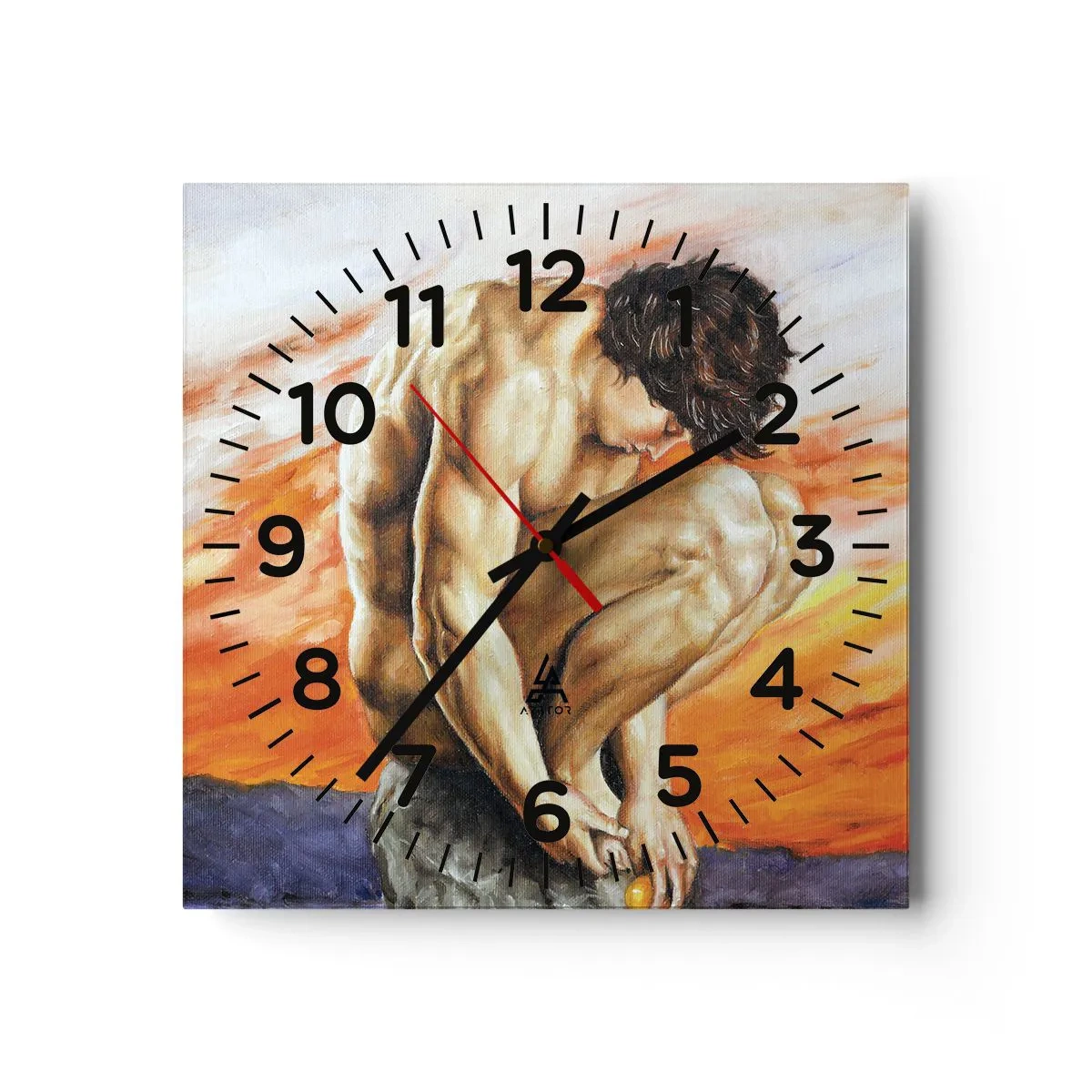 Wanduhr - Glasuhr - In sich versunken - 40x40 cm