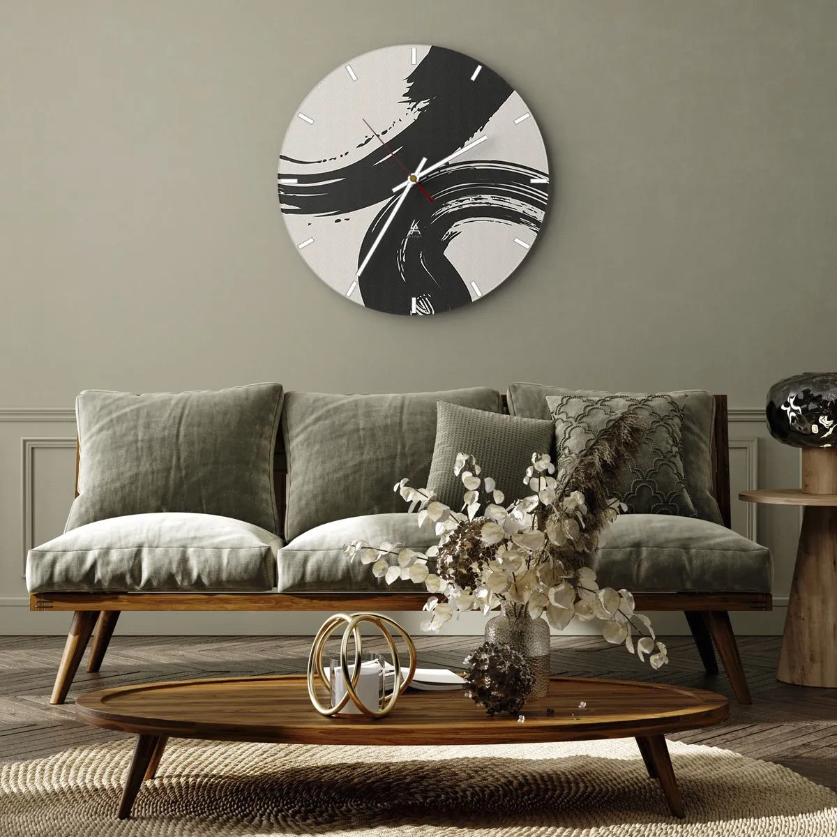 Wanduhr - Glasuhr - Ausladend und kreisförmig - 40x40 cm