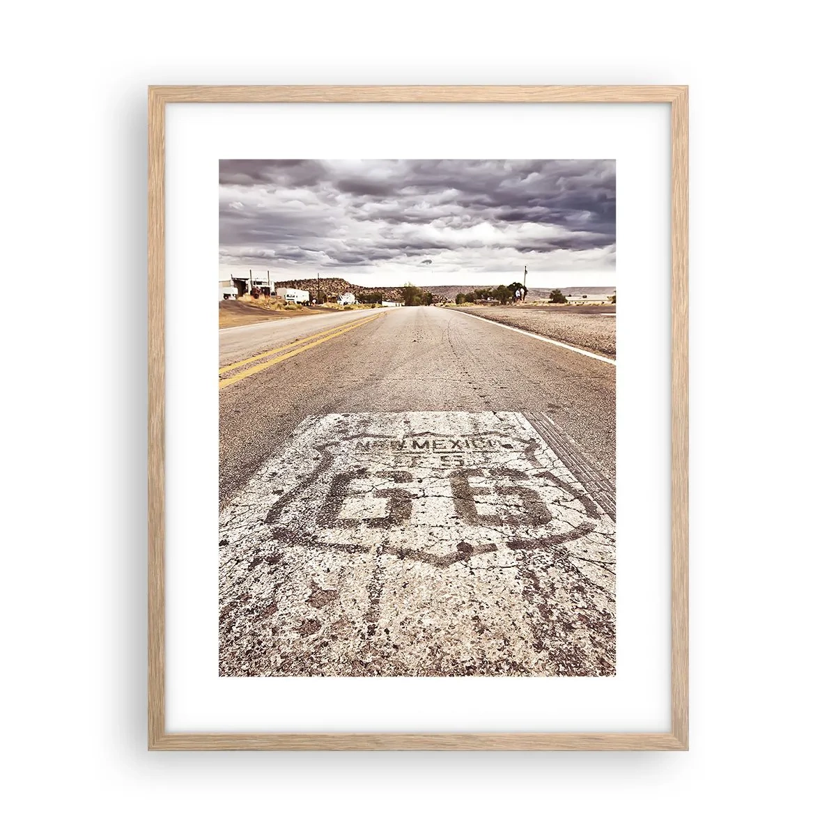 Poster in einem Rahmen aus heller Eiche - Mother Road - eine amerikanische Legende - 40x50 cm