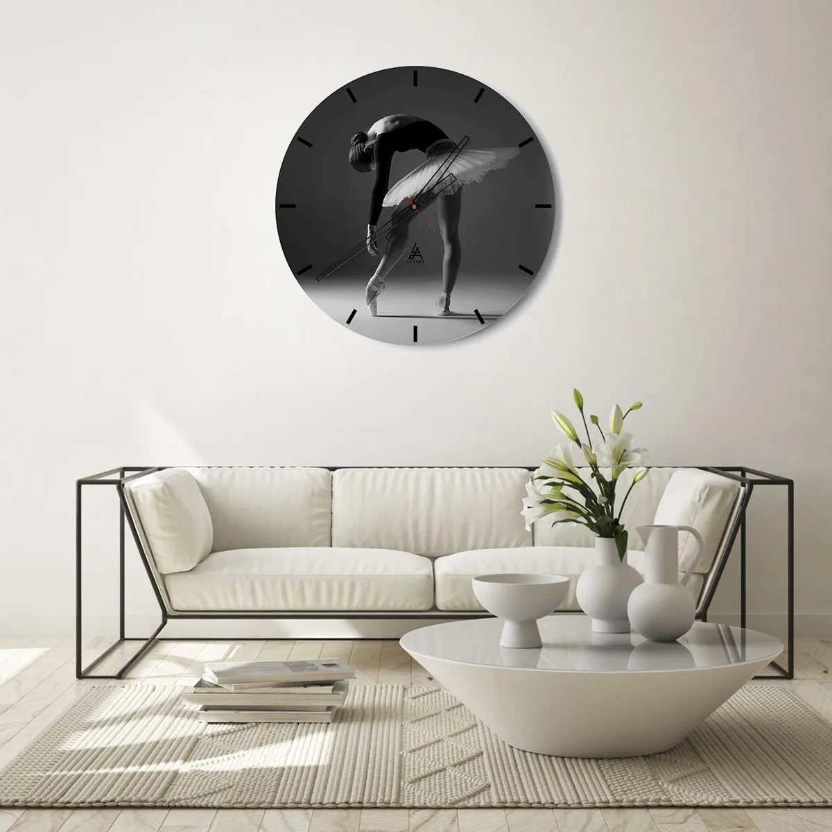 Wanduhr - Glasuhr - Bella Ballerina - 40x40 cm