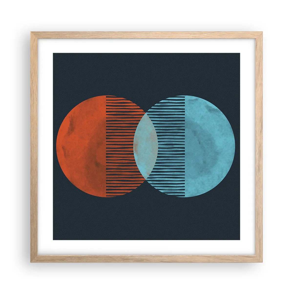 Poster in einem Rahmen aus heller Eiche - Astronomische Fantasie - 50x50 cm