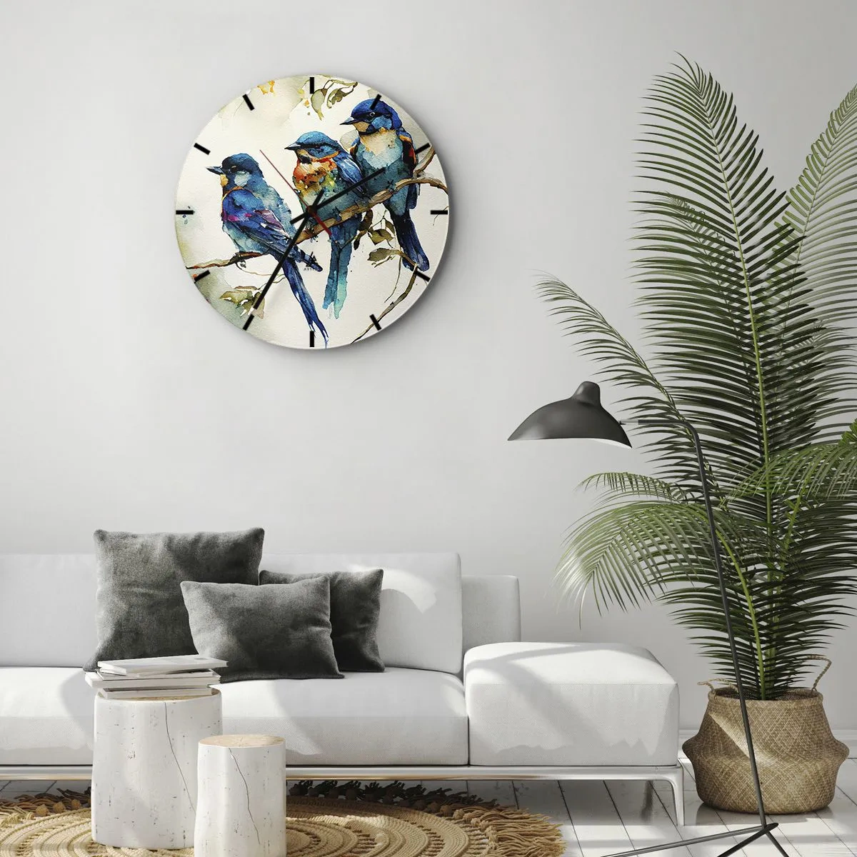 Wanduhr - Glasuhr - War er beleidigt? - 40x40 cm