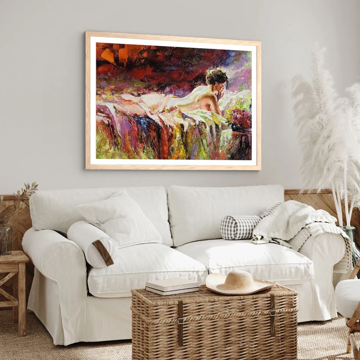 Poster in einem Rahmen aus heller Eiche - Venus in Gedanken - 100x70 cm