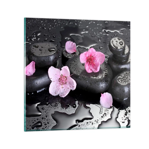 Glasbild - Bild auf glas - Und der Stein fällt vom Herzen - 70x70 cm