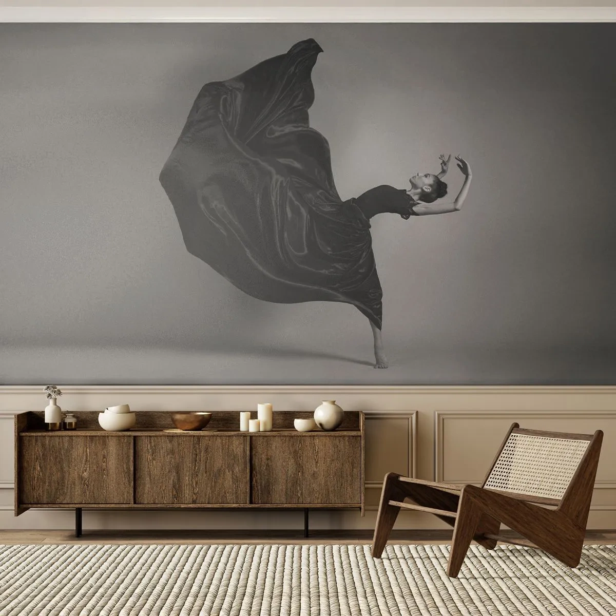 Selbstklebende Fototapete Deluxe Sticker - Beflügelt durch die Musik - Tanzen, Frau, Tänzer - 400x280 cm