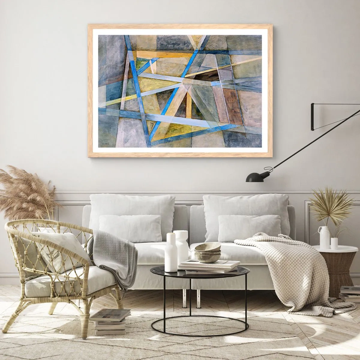 Poster in einem Rahmen aus heller Eiche - Gerade oder diagonal? - 50x40 cm