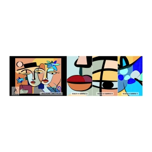 Fototapeten Muster Selbstklebend Deluxe Sticker - Picassos randez vous - Gesichter, Modern, Kubismus - 100x30 cm