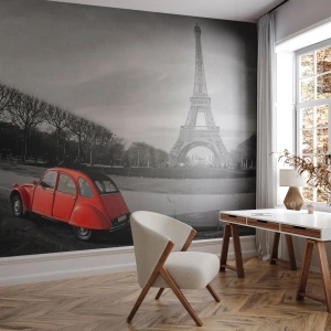 Maßgeschneiderte Fototapete Premium Sand - Pariser als Paris selbst - Stadt, Eiffelturm, Paris