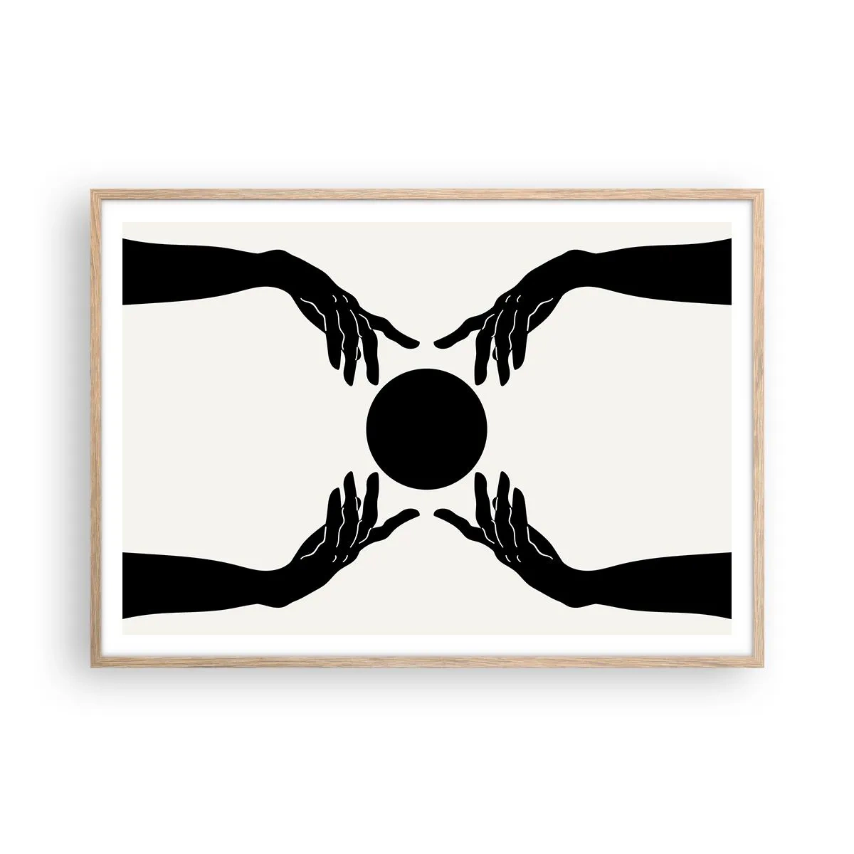 Poster in einem Rahmen aus heller Eiche - Geheimes Zeichen - 100x70 cm
