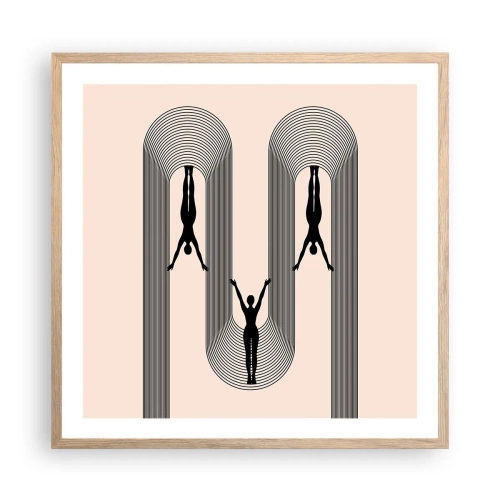 Poster in einem Rahmen aus heller Eiche - Verkehrt herum - 60x60 cm