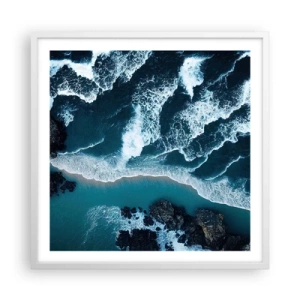 Poster in einem weißen Rahmen - In Wellen gehüllt - 60x60 cm