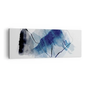 Bild auf Leinwand - Leinwandbild - Abstrakte Formen in Blautönen mit zarten Linien - 140x50cm - Eisberg - Moderne Wanddekoration für Wohnzimmer und Schlafzimmer ARTTOR