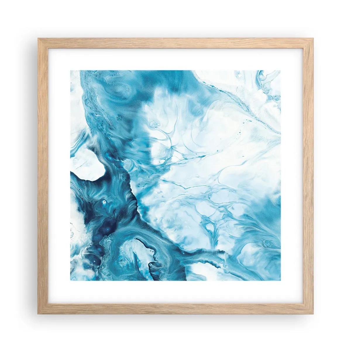 Poster in einem Rahmen aus heller Eiche - Blaues Konzert - 40x40 cm