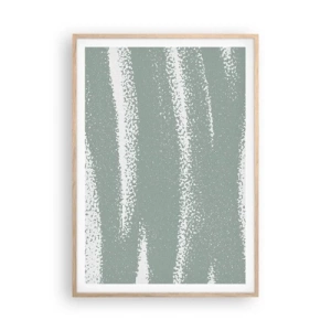 Poster in einem Rahmen aus heller Eiche - Abstraktion im Winterklima - 70x100 cm