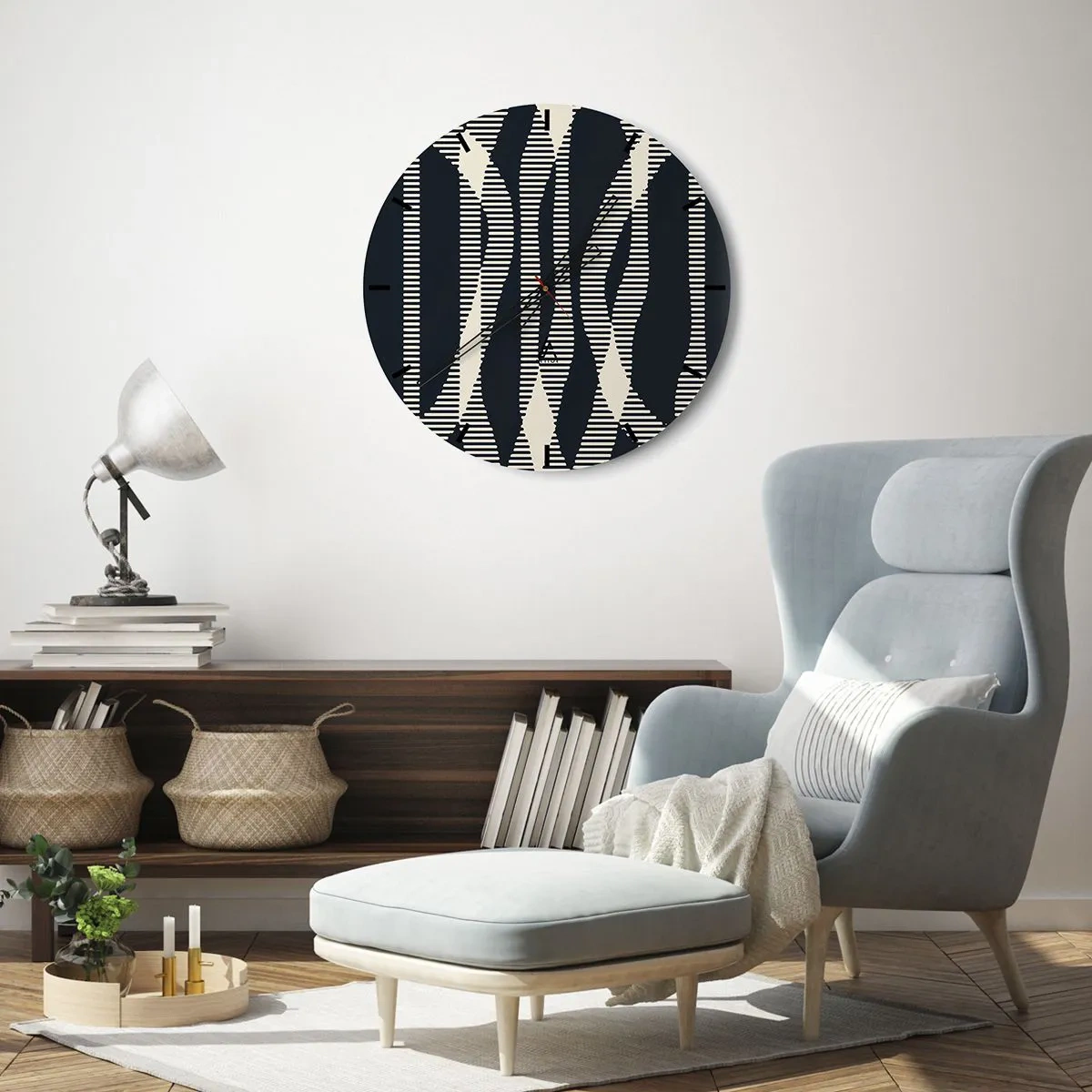 Wanduhr - Glasuhr - Ein Versuch, die Dunkelheit zu durchbrechen - 30x30 cm