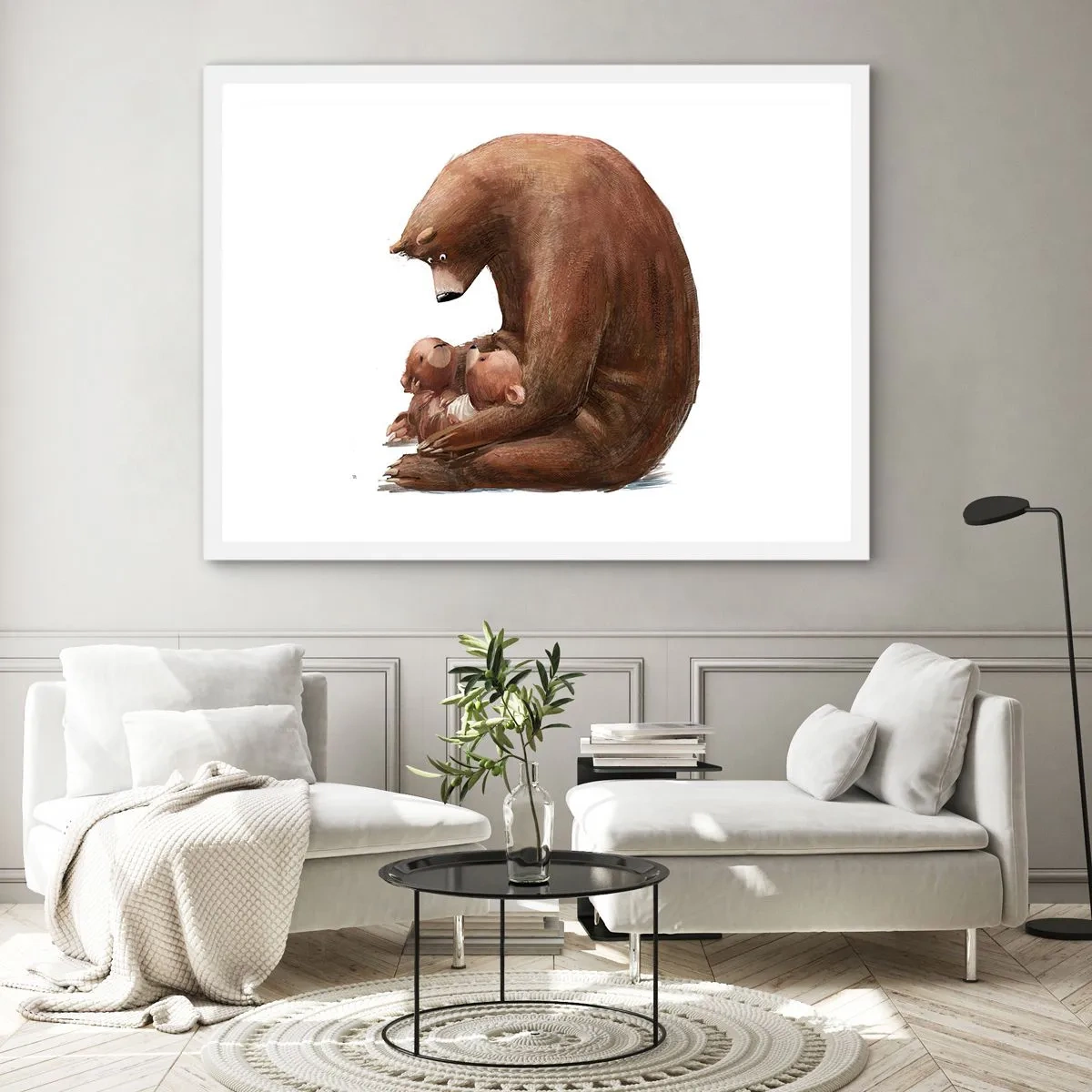 Poster in einem weißen Rahmen - Süße Träume, Kinder - 100x70 cm