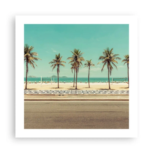 Poster - Beim Bewachen des Strandes - 50x50 cm