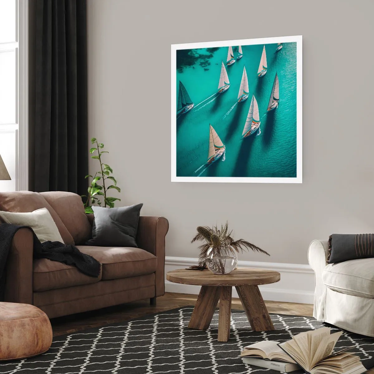 Poster - Im Wettbewerb mit dem Wind - 30x30 cm