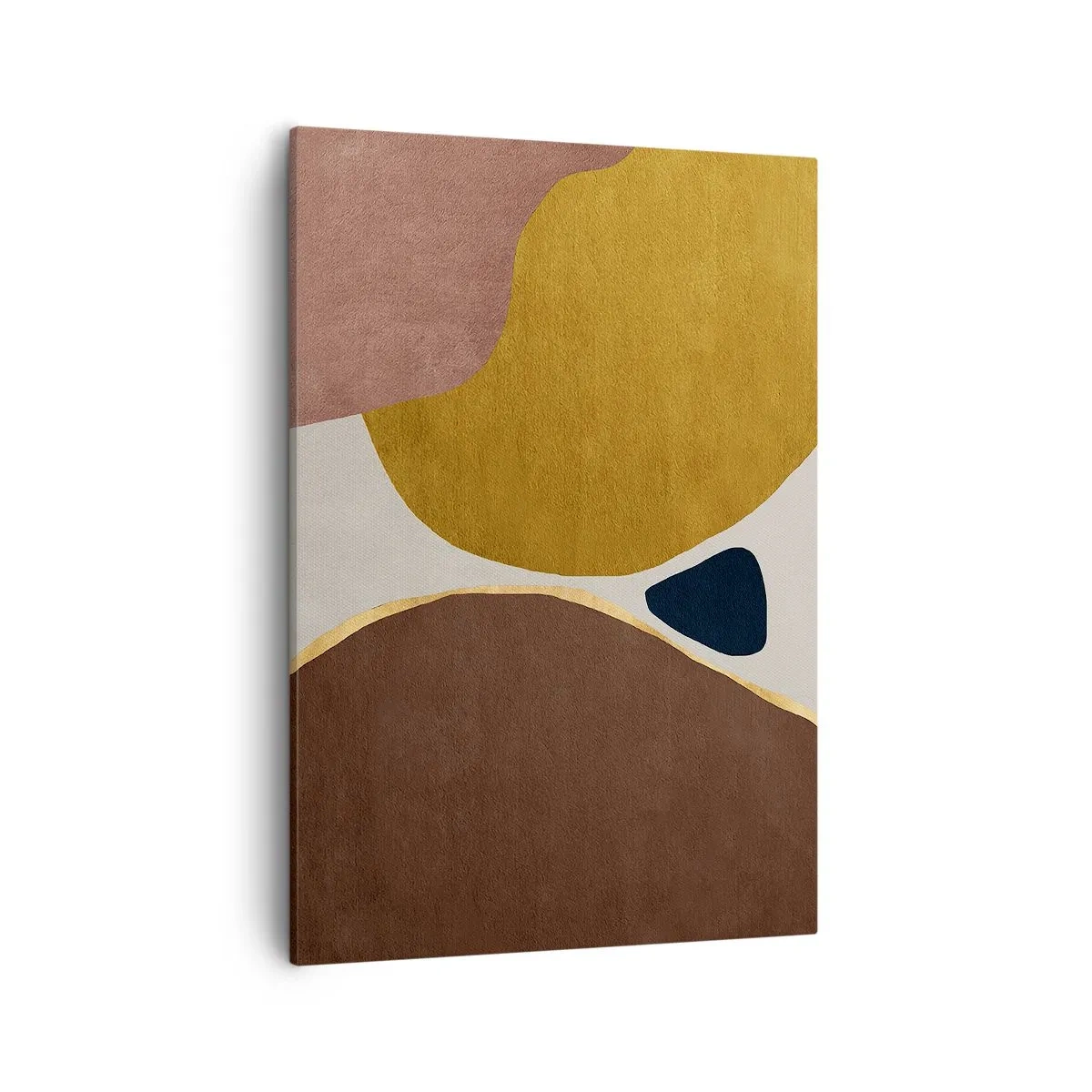 Bild auf Leinwand - Leinwandbild - Eine abstrakte Komposition mit geometrischen Formen in warmen Farben. - 50x70cm - Abstraktion – ein Ort im Raum - Moderne Wanddekoration für Wohnzimmer und Schlafzimmer ARTTOR