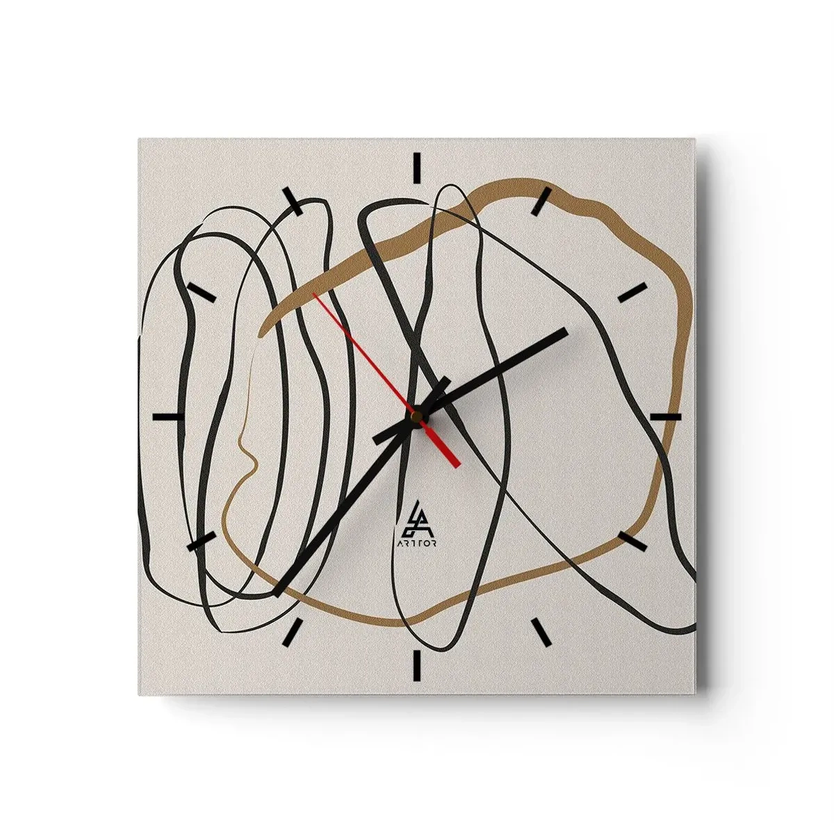 Wanduhr - Glasuhr - Komposition – Looptanz - 40x40 cm