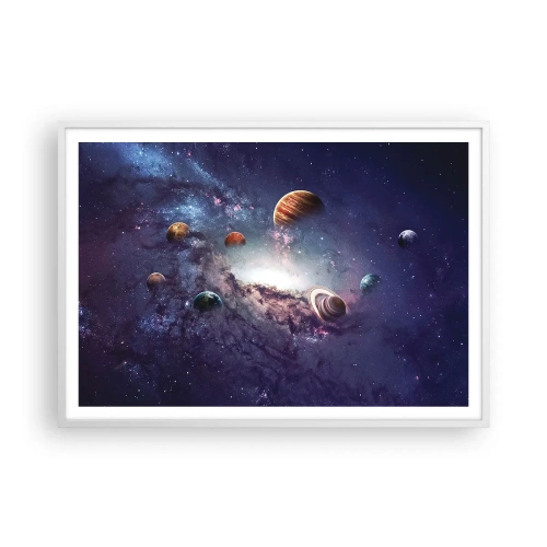 Poster in einem weißen Rahmen - Solar-Tanz-System - 100x70 cm