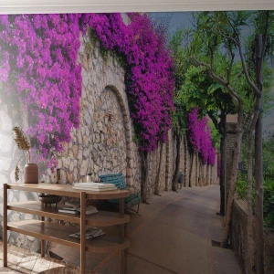 Fototapete Standard Eco - Lass uns so schnell wie möglich treffen - Stadt, Blumen, Italien - 400x280 cm