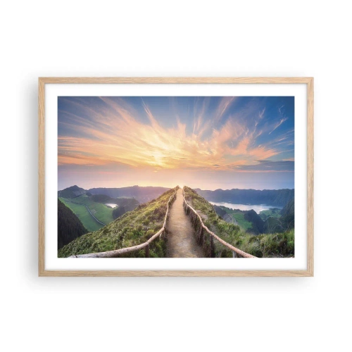 Poster in einem Rahmen aus heller Eiche - Nah am Himmel - 70x50 cm