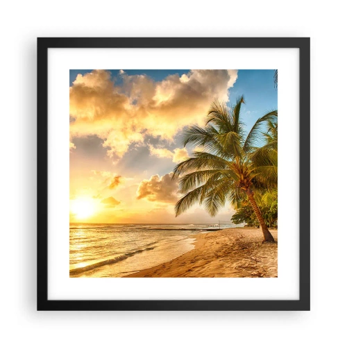 Poster in einem schwarzem Rahmen - Ewiger Sommer, immer Urlaub - 40x40 cm