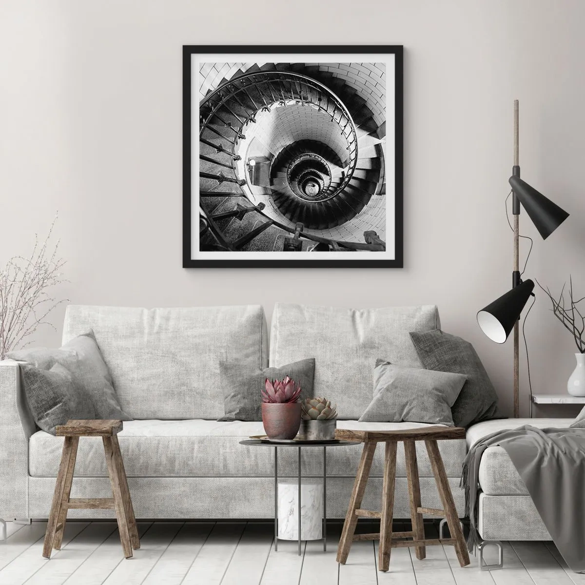 Poster in einem schwarzem Rahmen - Höher und höher - 30x30 cm