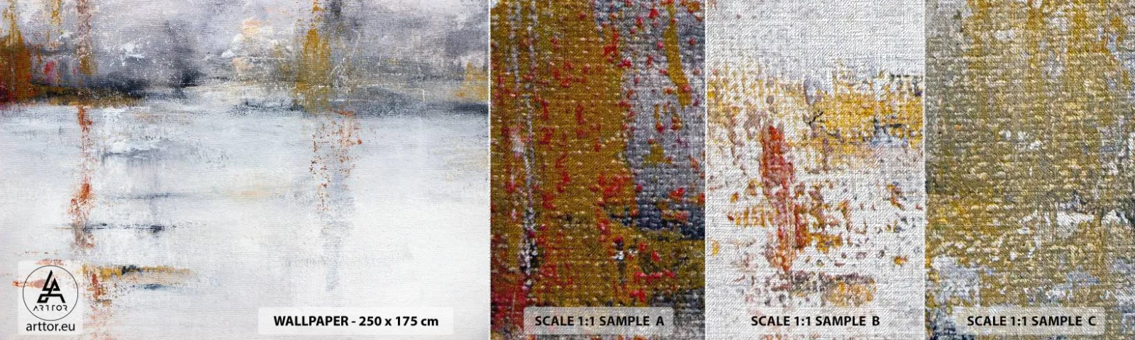 Fototapeten Muster Premium Canvas - Hinter dem Luftvorhang - Abstraktion, Stück, Malerei - 100x30 cm