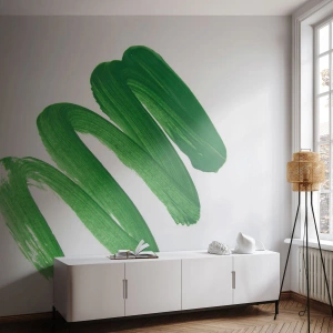 Maßgeschneiderte selbstklebende Fototapete Deluxe Sticker - Grüner Witz - Malen, Minimalismus, Abstraktion