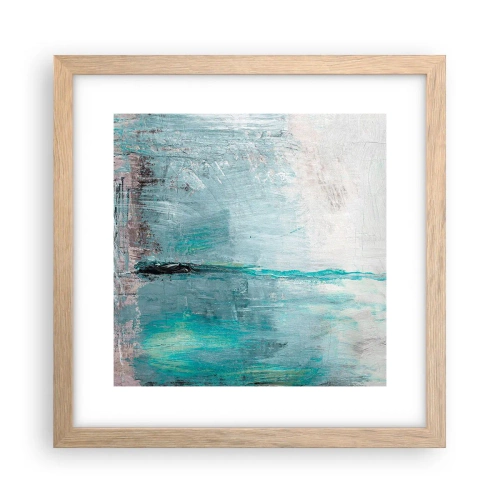 Poster in einem Rahmen aus heller Eiche - Horizontal in Blau - 30x30 cm