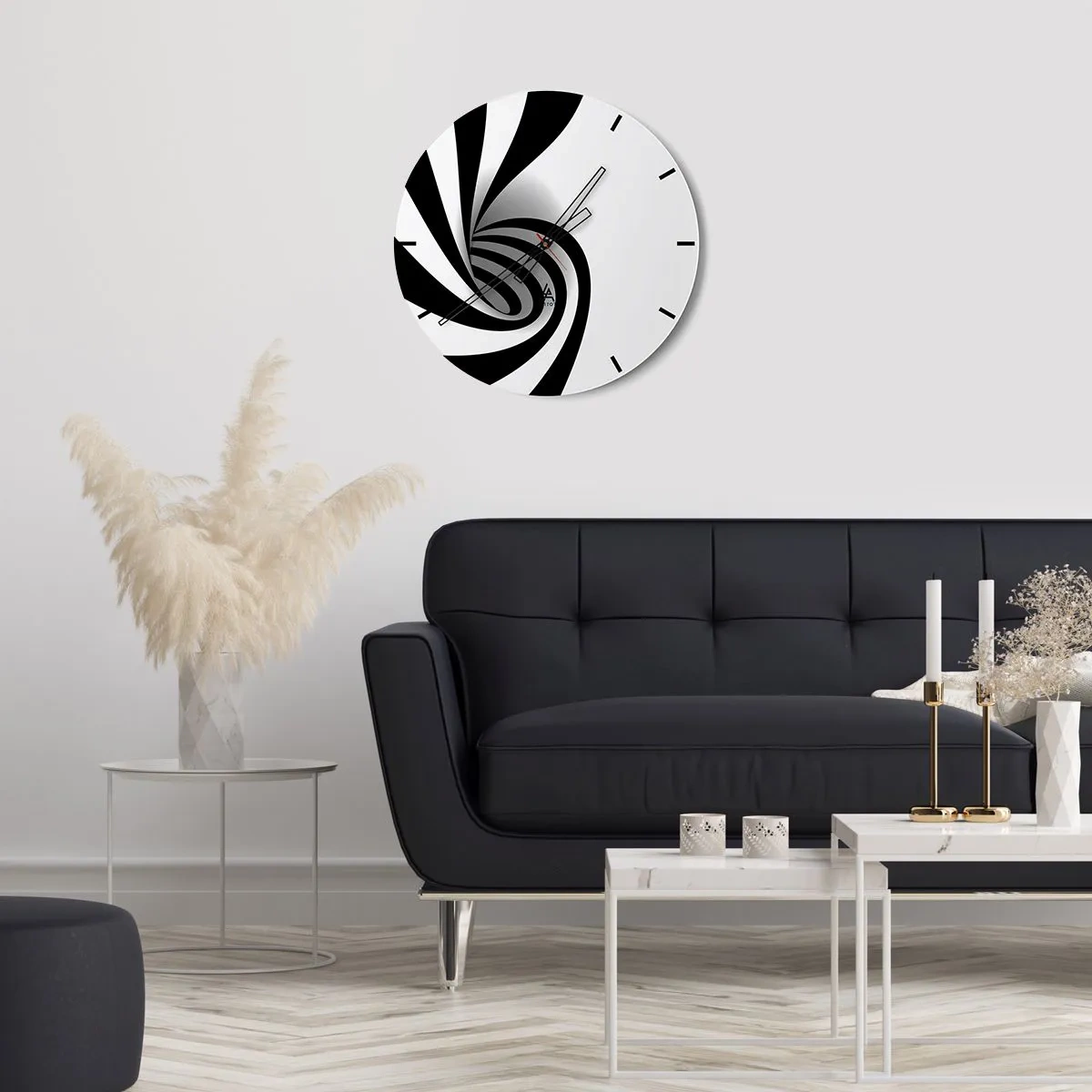 Wanduhr - Glasuhr - Und doch dreht es sich - 40x40 cm