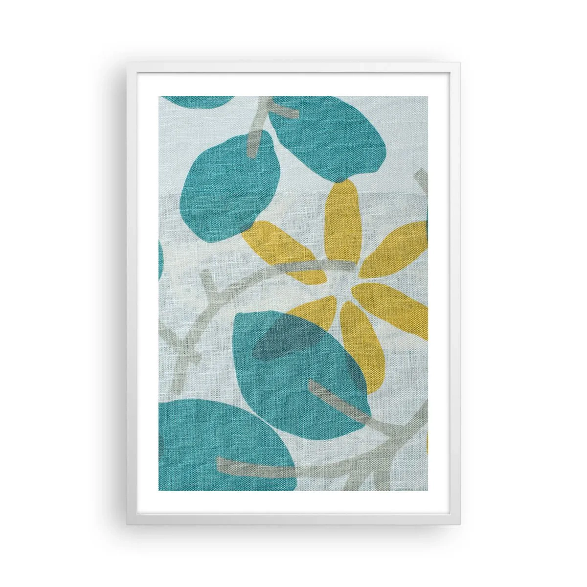 Poster in einem weißen Rahmen - Unter den azurblauen Blättern - 50x70 cm