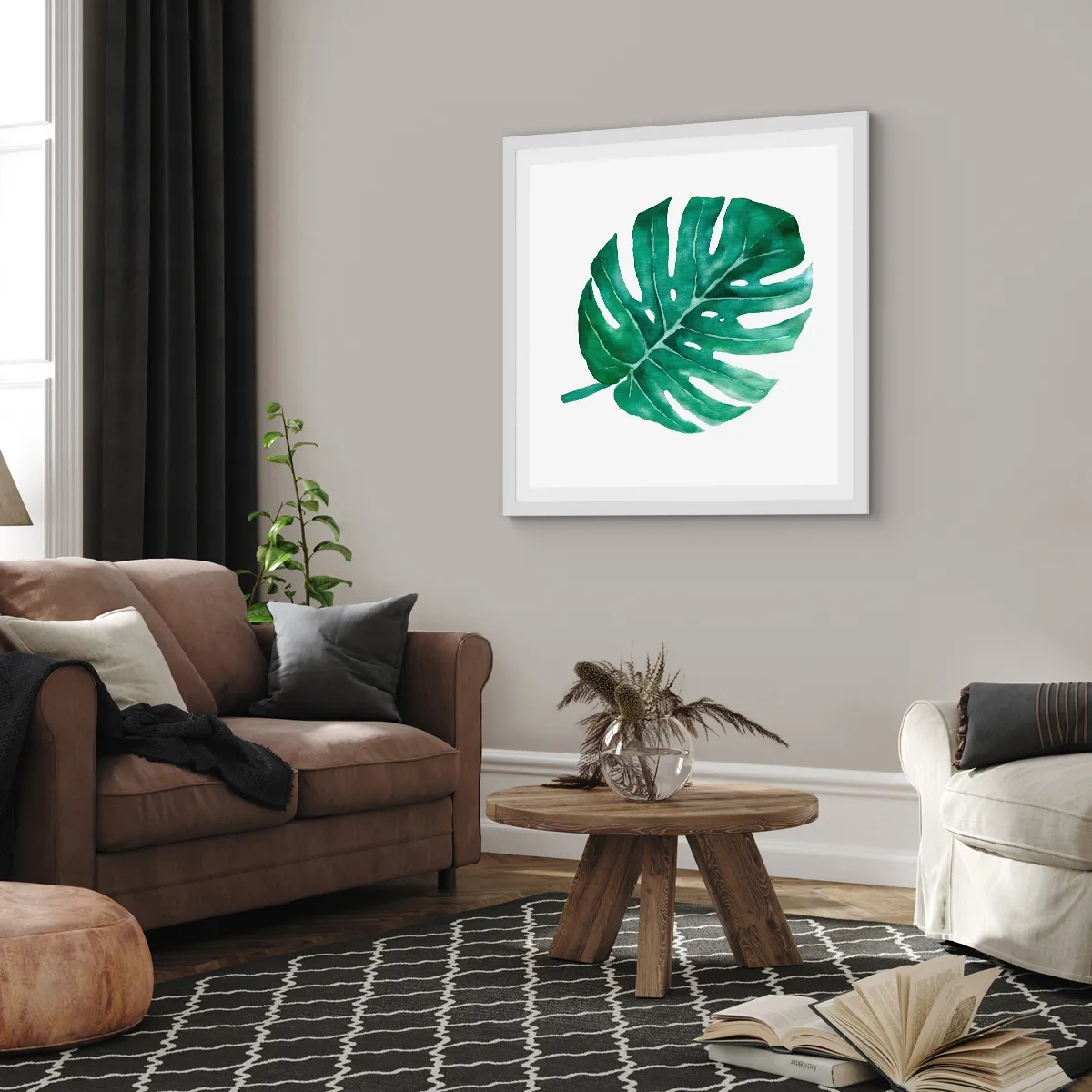 Poster in einem weißen Rahmen - Grünes Konzept - 40x40 cm