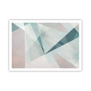 Poster - Geometrische Formen in Pastelltönen von Blau und Grau - 100x70cm - Einfach aber dynamisch - Moderne Wanddekoration für Wohnzimmer und Schlafzimmer ARTTOR