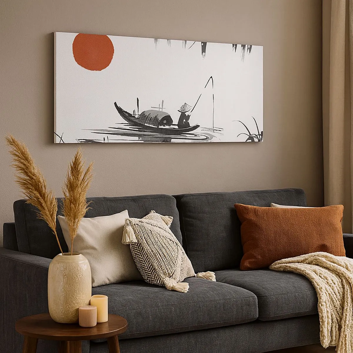 Bild auf Leinwand - Leinwandbild - Asiatischer Nachmittag - 100x40 cm