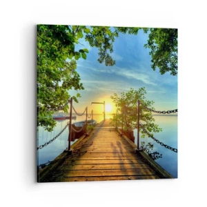 Bild auf Leinwand - Leinwandbild - Westen auf dem Wasser - 70x70 cm