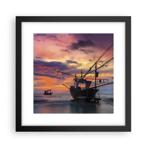 Poster in einem schwarzem Rahmen - Exotischer Abend - 30x30 cm